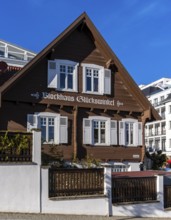 Old and new spa architecture on the main road to the beach promenade, Sellin, Rügen,