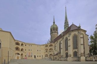 Gothic castle with castle church, UNESCO, Luther city Wittenberg, Fläming, Saxony-Anhalt, Germany