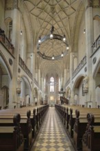 Interior view of the Gothic UNESCO castle church, castle, Luther city Wittenberg, Fläming,