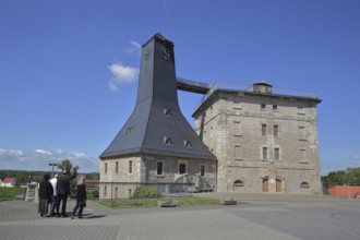 Historic Borlachturm and Witzlebenturm, landmark, museum, tourists, pedestrians, Bad Dürrenberg,