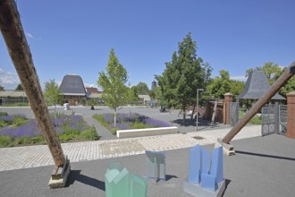 Palm house in the spa gardens, wooden beams from the graduation tower, Bad Dürrenberg,