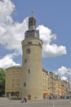 Historic Leipzig Tower built in the 15th century, former watchtower and part of the city