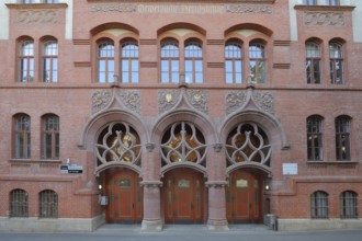 Lyonel-Feininger-Gymnasium, vocational school, brick building, Halle an der Saale, Saxony-Anhalt,
