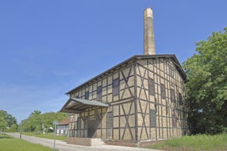 Halloren- und Salinemuseum, former salt works factory and salt production, half-timbered house,