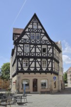 Historic half-timbered house Graseweghaus built in the 16th century, Halle an der Saale,