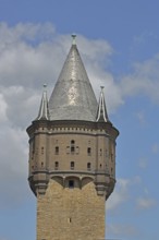 Tower of the Romanesque church ruins of St Sixti, detail, cut-out, Merseburg, Saxony-Anhalt,