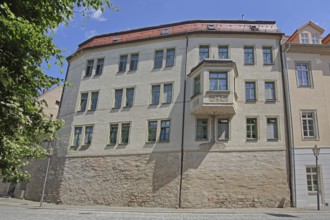 Historic building with bay window, Domstraße, Merseburg, Saxony-Anhalt, Germany