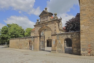 Portal at the castle, archway, entrance, Merseburg, Saxony-Anhalt, Germany