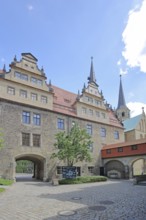 Inner courtyard of the castle built in 1265, landmark, Merseburg, Saxony-Anhalt, Germany