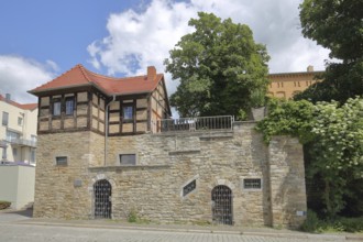 Historic Black Bastion built in the 17th century, town fortifications, Merseburg, Saxony-Anhalt,