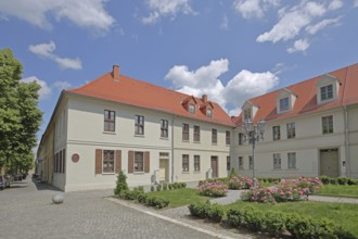 Houses on Bachplatz, Köthen, Saxony-Anhalt, Germany