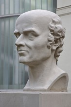 Memorial to the physician, doctor and founder of homeopathy Samuel Hahnemann, sculpture, head,