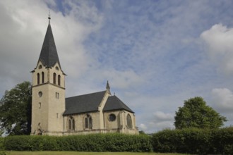 Neo-Gothic church built in 1985, Gernstedt, Lanitz-Hassel Valley, Saxony-Anhalt, Germany