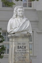 Bach monument, bust, Johann Sebastian Bach, sculpture, inscription, date, memorial, Bachplatz,