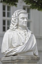 Bach monument, bust, Johann Sebastian Bach, sculpture, inscription, memorial, Bachplatz, Köthen,