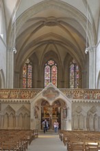 Lettner from the late Romanesque UNESCO Cathedral of St Peter and Paul, interior view, church