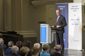 Friedrich Merz (Chancellor of the Federal Republic of Germany) speaks at the presentation of the