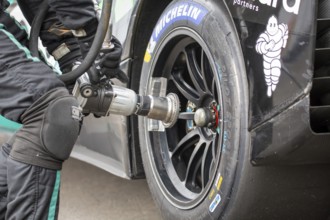 Close-up of a Michelin racing tyre