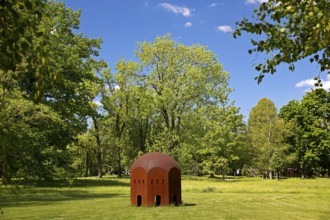 Work of art in the spa gardens of Bad Homburg vor der Höhe, Hesse, Germany
