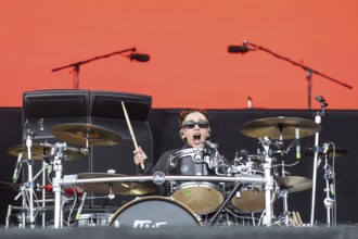 Alejandra Villarreal Vélez, drummer of The Warning at the Rock am Ring Festival on Sunday,