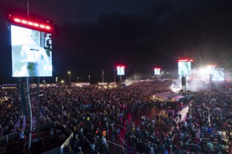 Main stage with monitors at the Rock am Ring Festival on Friday, Nürburgring race track race track,