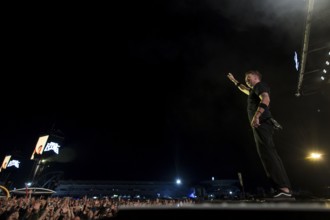 Tim McIlrath, singer of Rise Against at the Rock am Ring Festival on Saturday, Nürburgring race