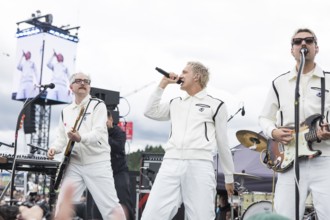 Steffen Israel (guitarist and keyboarder), Felix Brummer (singer) and Karl Schumann (guitarist) of
