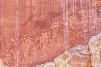 Fremont Indian petroglyphs, Capitol Reef National Park, Utah, USA, North America
