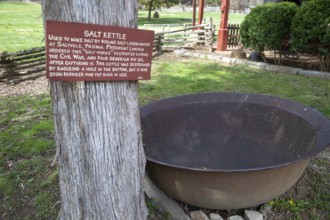 Clinton, Tennessee - A kettle for salt making at the Museum of Appalachia, a collection of pioneer