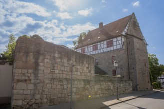 Restored Ratshof at the medieval town wall, Bad Sooden-Allendorf, district Allendorf, Steinernes