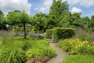 Perennial beds, Burgsteinfurt district educational garden, Münsterland, North Rhine-Westphalia,