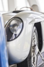 Mercedes-Benz racing car fast transporter from 1955 with 300 SLR racing car. The Mercedes-Benz