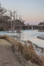Guadalupe River flowing through Louise Hays Park in Kerrville, Texas, USA