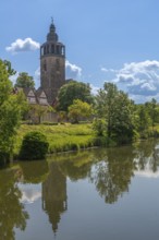 St. Crucis Church, Bad Sooden, Allendorf -O rtsteil Allendorf, church tower, tower clock, town