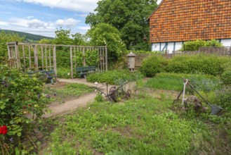 Church and Bible garden of St. Crucis Church, Bad Sooden, Allendorf, Allendorf district, symbol of