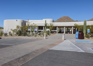 Entrance to the Red Hills Visitor Center of the Organ Pipe Cactus National Monument in southern