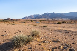 Off-road car at, Brandberg, Damaraland, Namibia