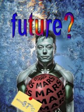 Symbolic image, Elon Musk as an alien on a Mars mission, Mars as his dream destination,