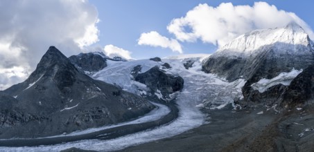 High mountain landscape with glacier Glacier de Cheilon and summit Mont Blanc de Cheilon, Valais