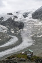 Mountain hut Cabane des Dix in front of glacier Glacier de Cheilon, Valais Alps, Valais,