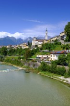 Old town with Piave, Belluno, Dolomiti veneto, Veneto, Italy