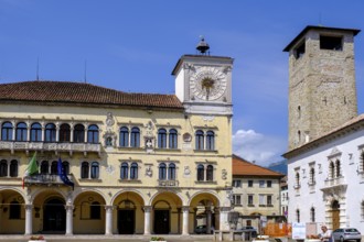 Palazzo dei Rettori, Torre Civica, Piazza Duomo, historic centre, Belluno, Veneto, Italy