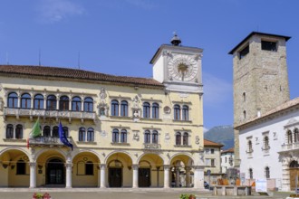 Palazzo dei Rettori, Torre Civica, Piazza Duomo, historic centre, Belluno, Veneto, Italy