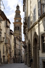 Church of Chiesa San Pietro Apostolo, Apostolico, campanile, bell tower with pagoda-shaped top, Via