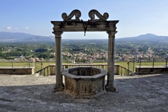 Fountain, draw well in the auditorium, theatre of Roman antiquity at the baroque palace Palazzo