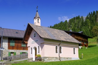 St Don Bosco Chapel, in the Fontna district, Sappada, Plodn, Carnic Alps, Julian Friuli, Italy