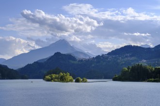 Reservoir, Lago di Centro di Cadore, Pieve di Cadore, Dolomites, Trentino, Italy