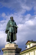 Monument to Titian di Cadore, painter, Piazza Tiziano, Pieve di Cadore, Dolomites, Trentino, Italy