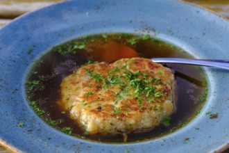 Kaspressknödlsuppe, food, Tannenhütte am Wank, Garmisch-Partenkirchen, Werdenfelser Land, Upper