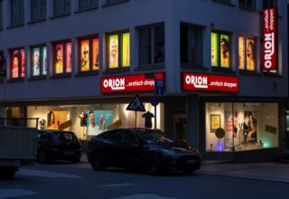 Night shot, Shop window, Display, Sex shop ORION, Eros centre, Shop, Advertisement, Stuttgart,